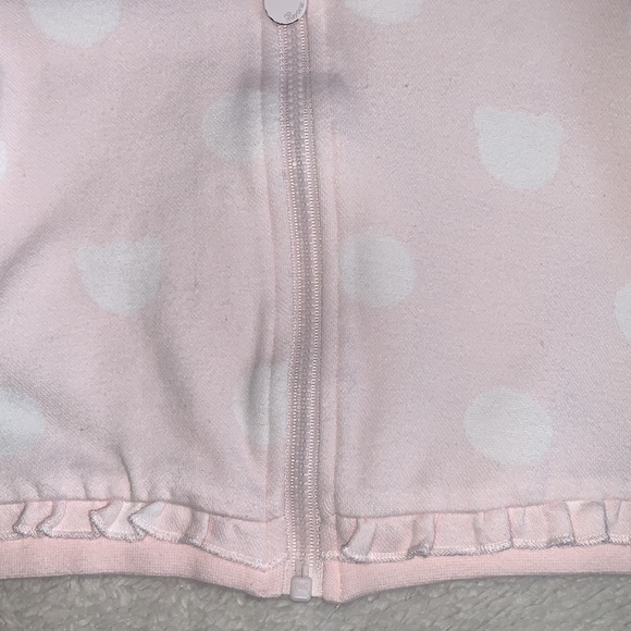 Mayoral Baby Pink Sweatshirt 6-9M White Polka Dot Zip EUC - Picture 3 of 13